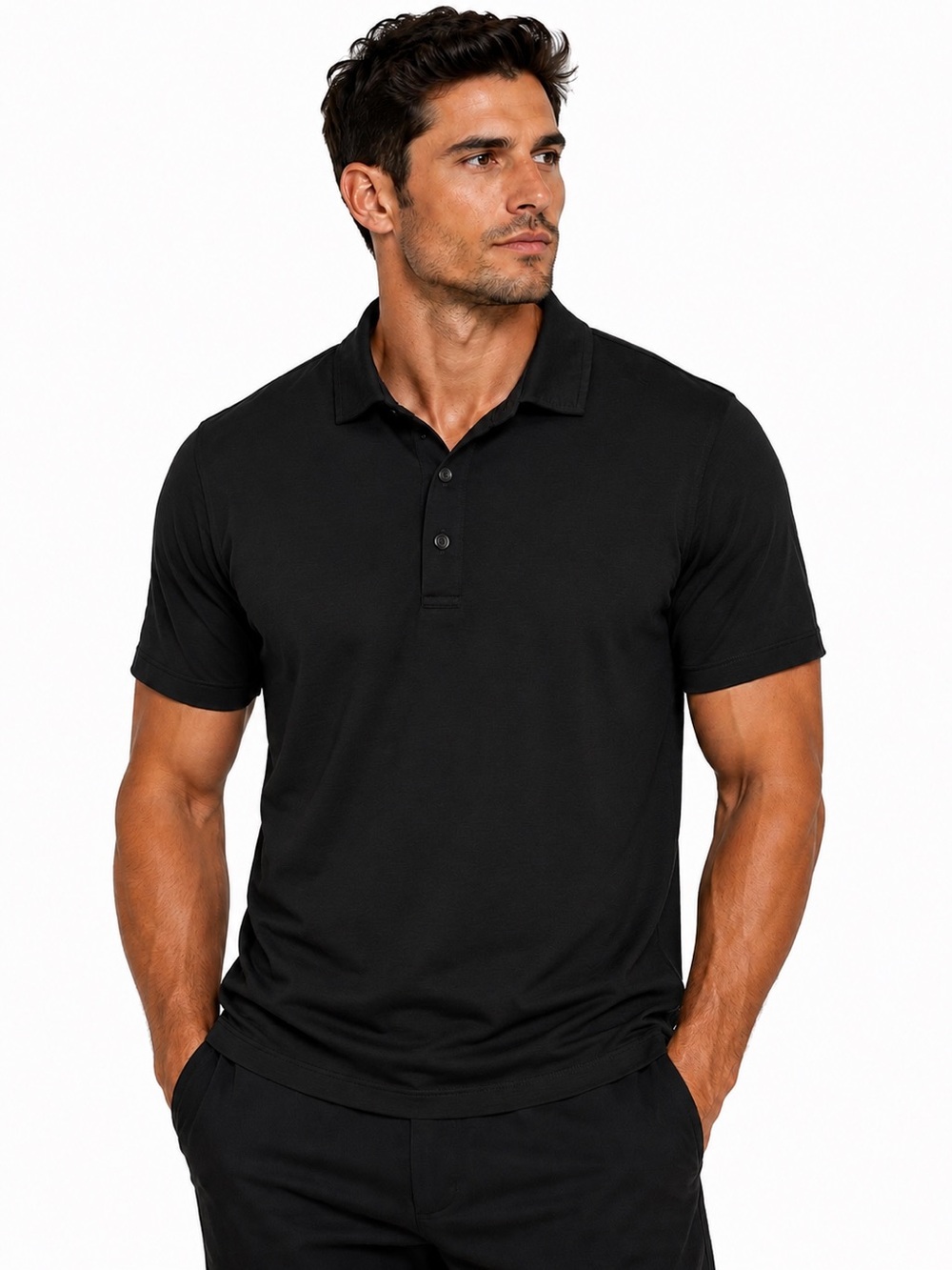 Boss Men's Black Short-Sleeve Polo-Medium